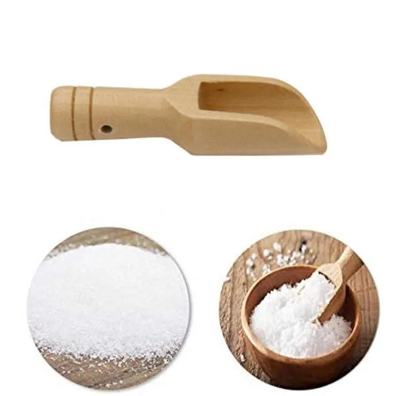 

1Pc Kitchen Spice Wooden Powder Spoon Tools Bath Shower Laundry Tool SPA Scoops Detergent Salts Spoon Mini Spoon Powder