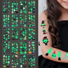 Наклейки с татуировками, светящиеся Детские наклейки, светящиеся наклейки на лицо, руки, ножки для детей, боди-арт, наклейки на Хэллоуин