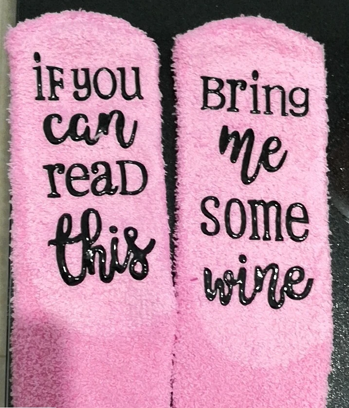 

1 Pair Funny Women Socks If You Can Read This Bring Me Some Wine Romantic Warm Gift