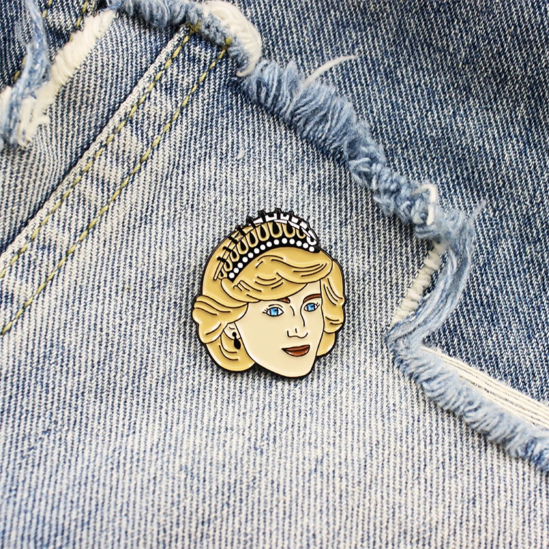 Брошь Принцесса Диана на лацкан Корона блонд Женская одежда сумки значки