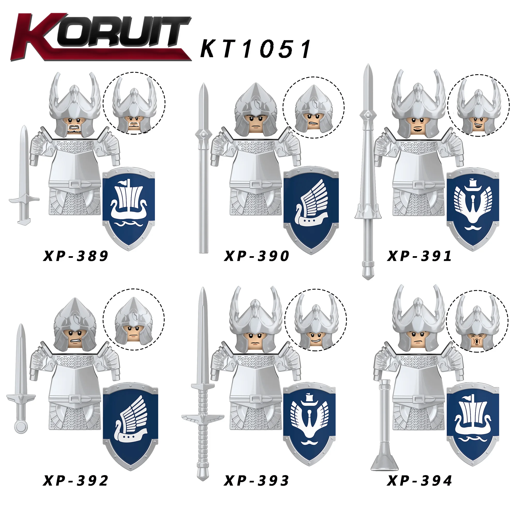 60 шт. Детский конструктор средневековые Рыцари kt1051 модель воина | Игрушки и хобби