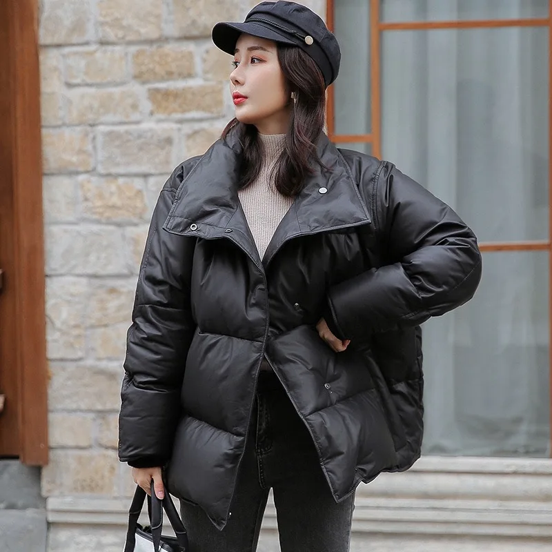 

Женская куртка-пуховик из натуральной кожи, модная женская ветровка, Куртки из натуральной овечьей кожи, кожаные куртки