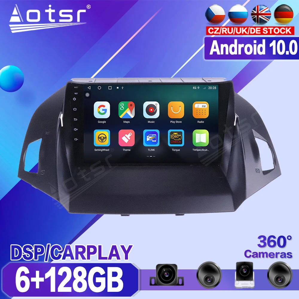 

For Ford Kuga Escape 2012 2013 2014 - 2019 Car DVD Multimedia Player Recorder Stereo Android Radio GPS Auto Audio Navi Head Unit