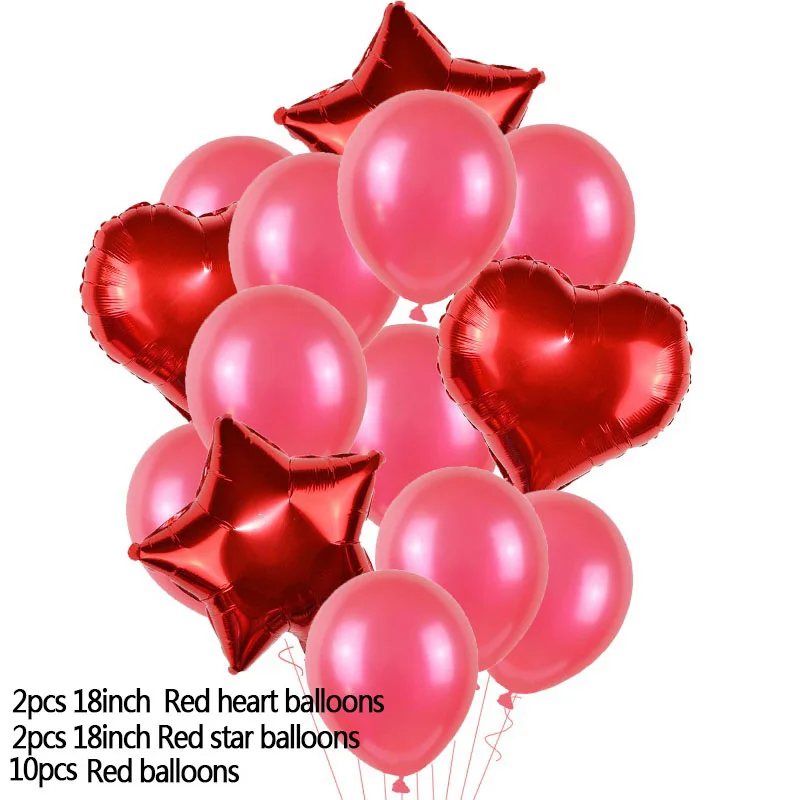M06 14pcs/set Clear Confetti Latex Balloons Set Star Heart Shape Foil Balloon Birthday Party Decoration Kids Baby Shower Supplies - Цвет: M06