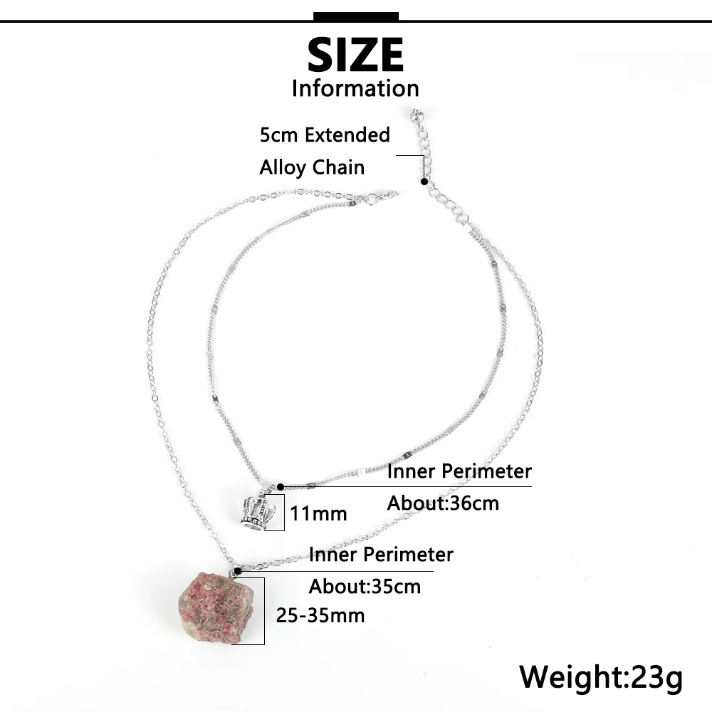 Женское ожерелье с подвеской из турмалина натуральным камнем двухслойная