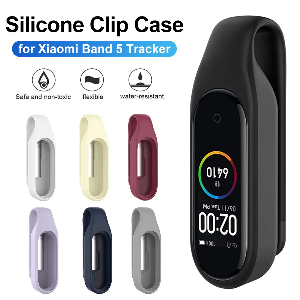 

Силиконовый защитный чехол для браслета Xiaomi MiBand 5, мягкий чехол с зажимом для Mi Band 5, защита от царапин