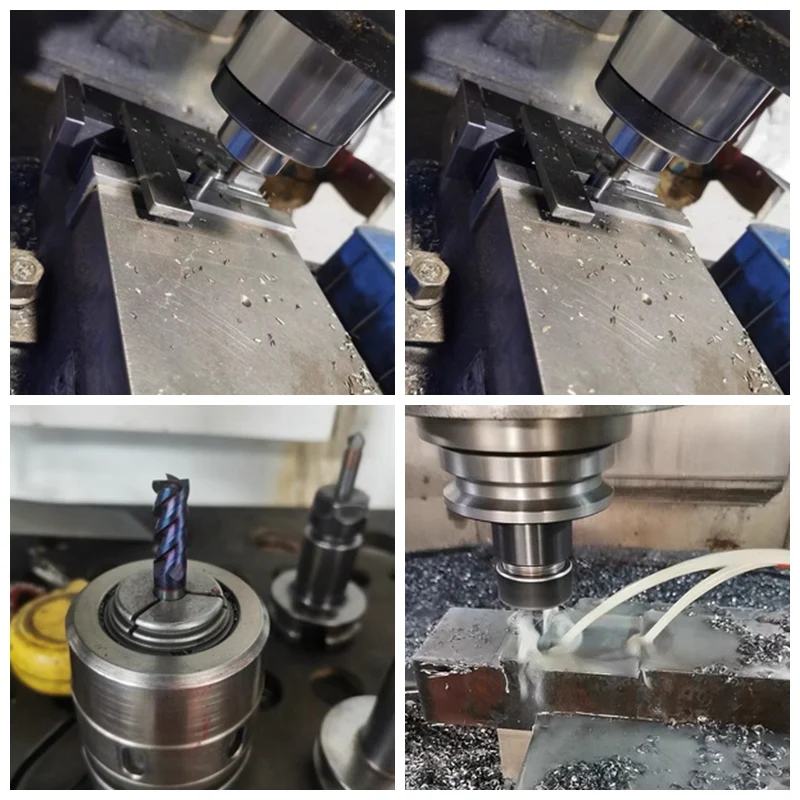 Концевые фрезы HRC65 с 4 канавками нано-синее покрытие концевые из вольфрамовой