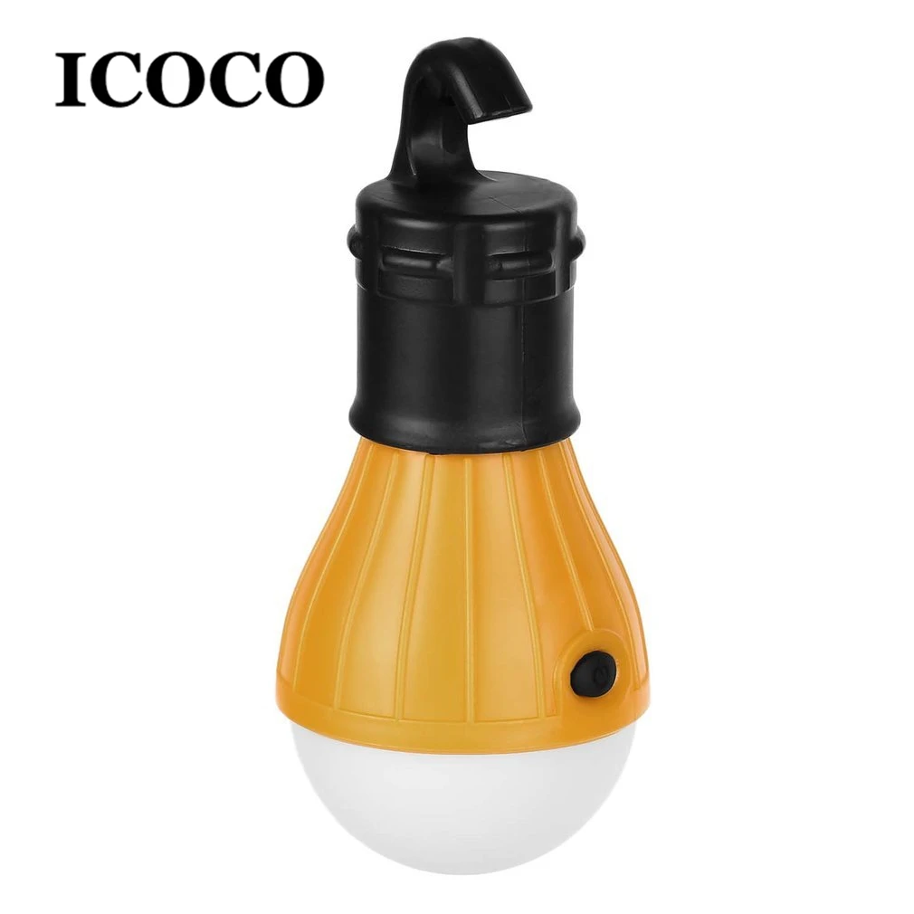

ICOCO New Portable LED Lantern Tent Light Bulb for Camping Hiking Fishing Emergency Lights with 3 AAA Batteries Tent Lamp