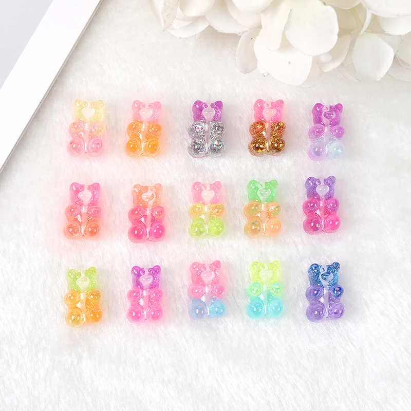 

20pcs/lot 20mm*13mm Cute resin Cartoon gummy bear beads for DIY decoration