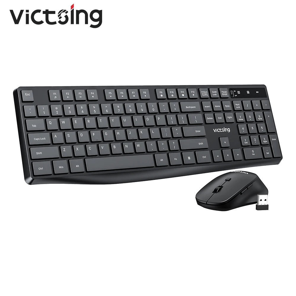 Беспроводная клавиатура и мышь VicTsing PC230 2 4G эргономичный дизайн удобная офисная