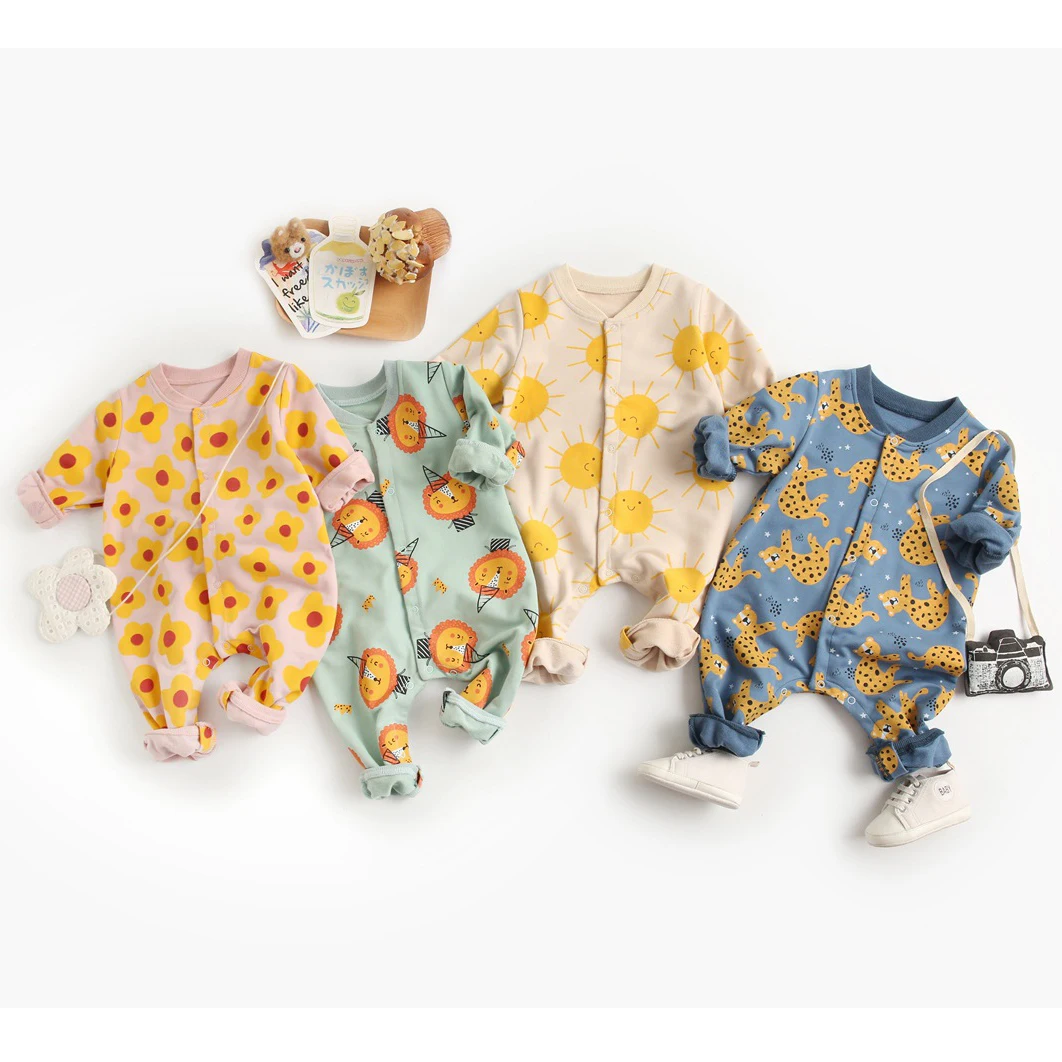 

Spring Autumn Newborn Infant Baby Boys Girls Romper Cute Cartoon print Cotton Long Sleeve Jumpsuit Toddler Clothes