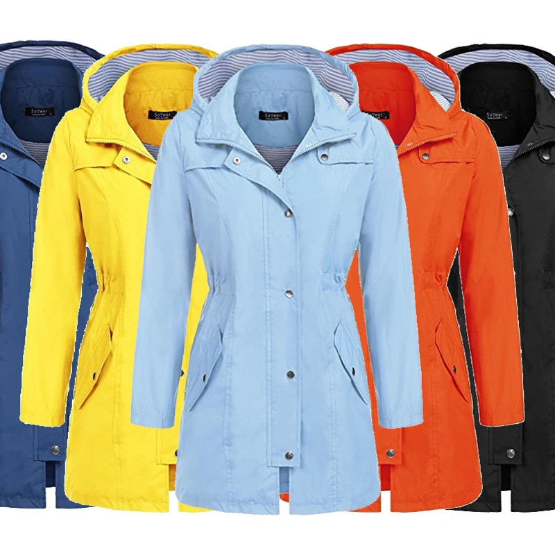 

Yvlvol waterproof women jacket for autumn winter coat hooded outwear rainproof coat female jacket