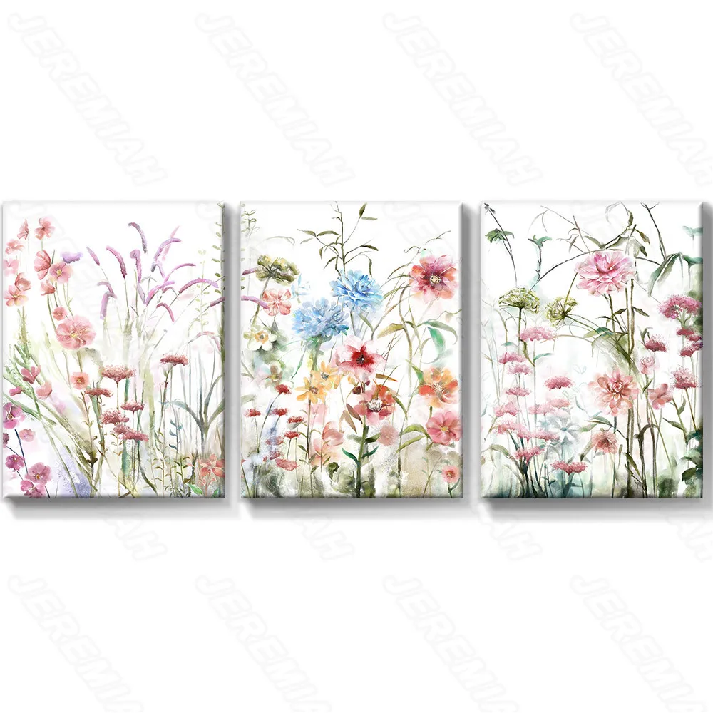 

Art Red and Blue Flowers Landscape Poster Nordic Style Wall Art Canvas Print Painting Modern Living Room Decoration