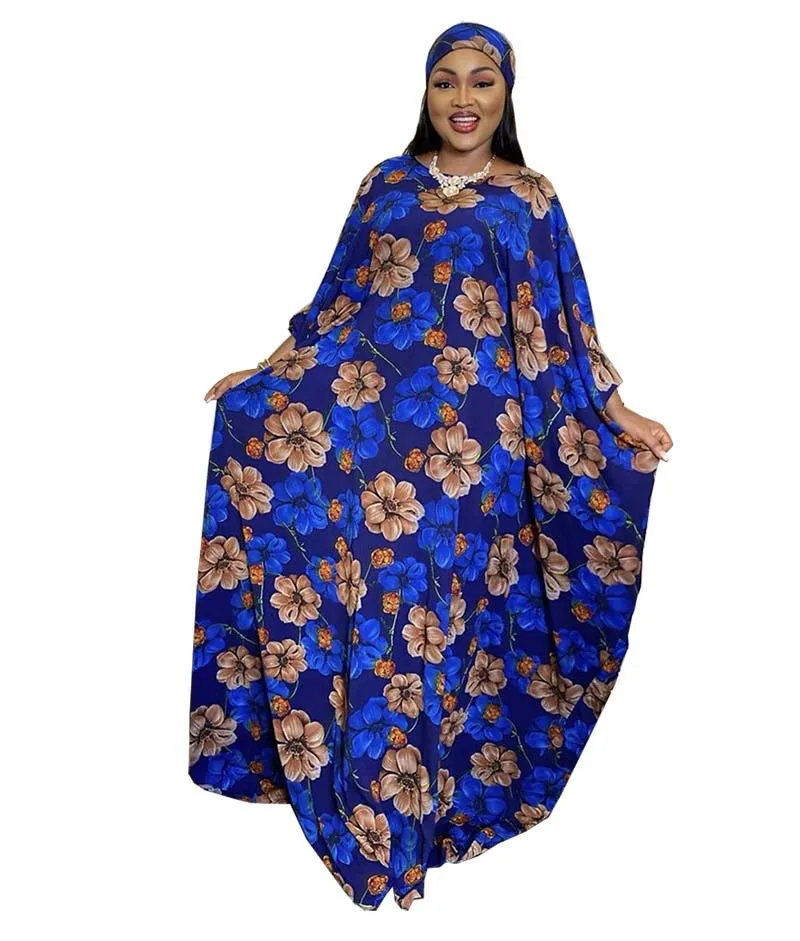 

Print Traditional Dashiki African Dresses For Women Plus Size Muslim Robe Africaine Femme Long Dress Bazin Riche Printed Dresses