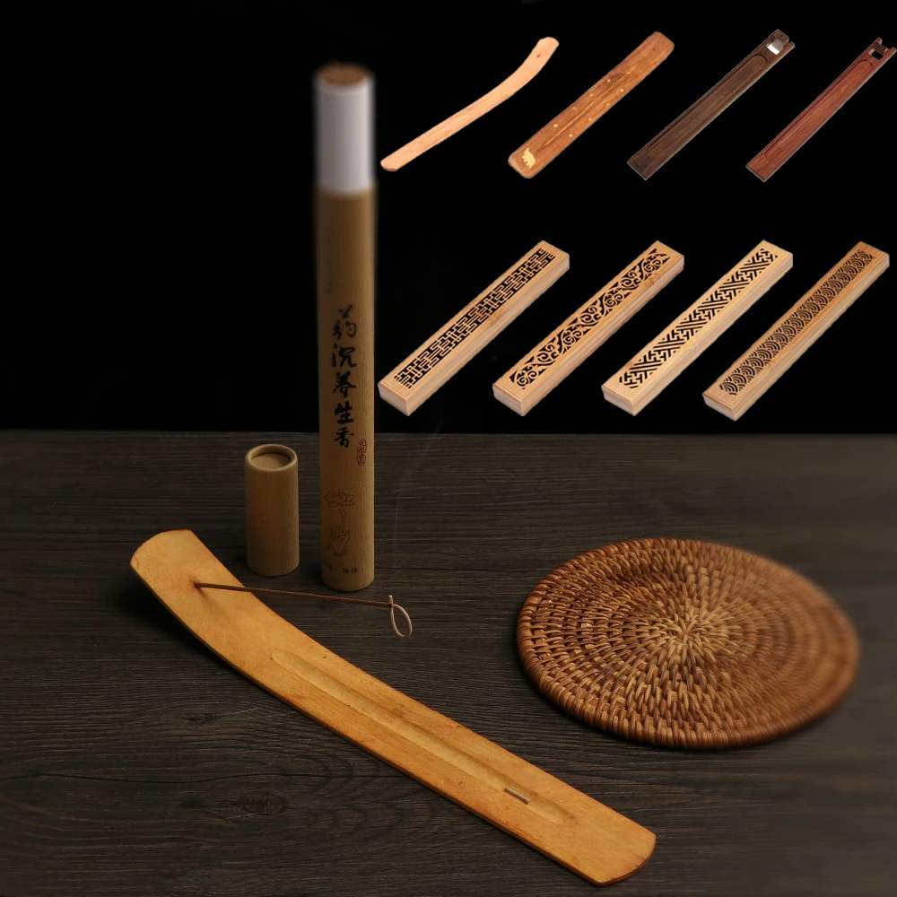 1 шт. ретро натуральный деревянный резной цветок ладан курильница Joss-stick вставленный держатель пепельница ароматерапия домашний декор ремесла