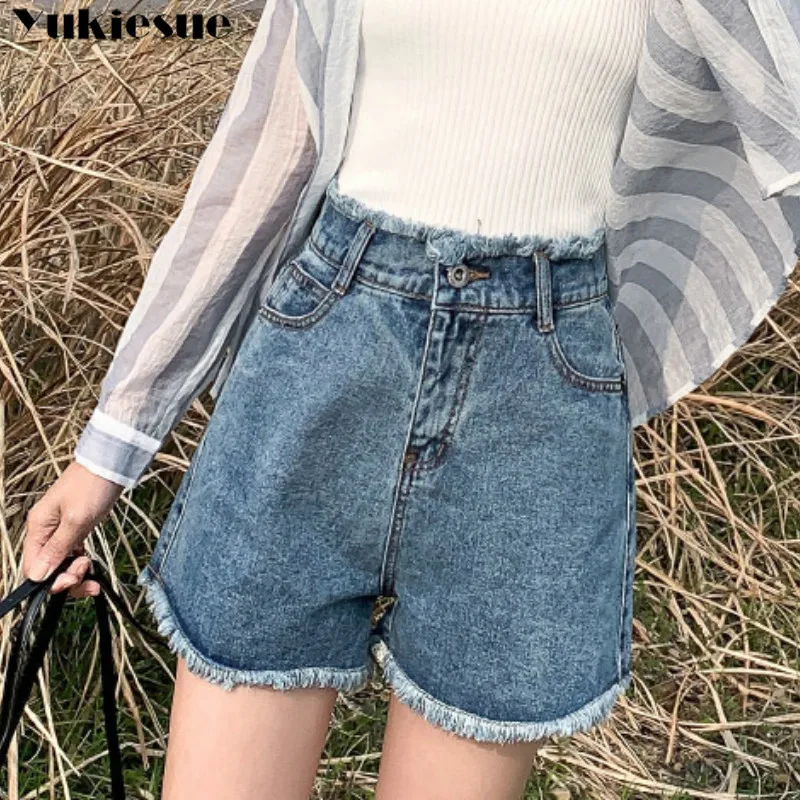 Джинсовые женские шорты джинсы с высокой талией потертые джинсовые для женщин