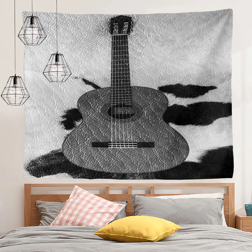 

Music Instrument Guitar Background Cloth Bedside Hanging Cloth Living Room Wall Cloth Tapestry Wall Decoration Teenager's Room