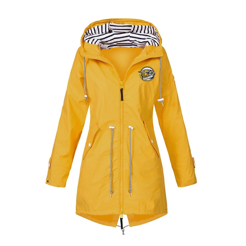 

Autumn And Winter New Cheap Women's Fashion Jacket Waterproof Jacket Outdoor Mountaineering Hoodie Windbreaker Long Raincoat