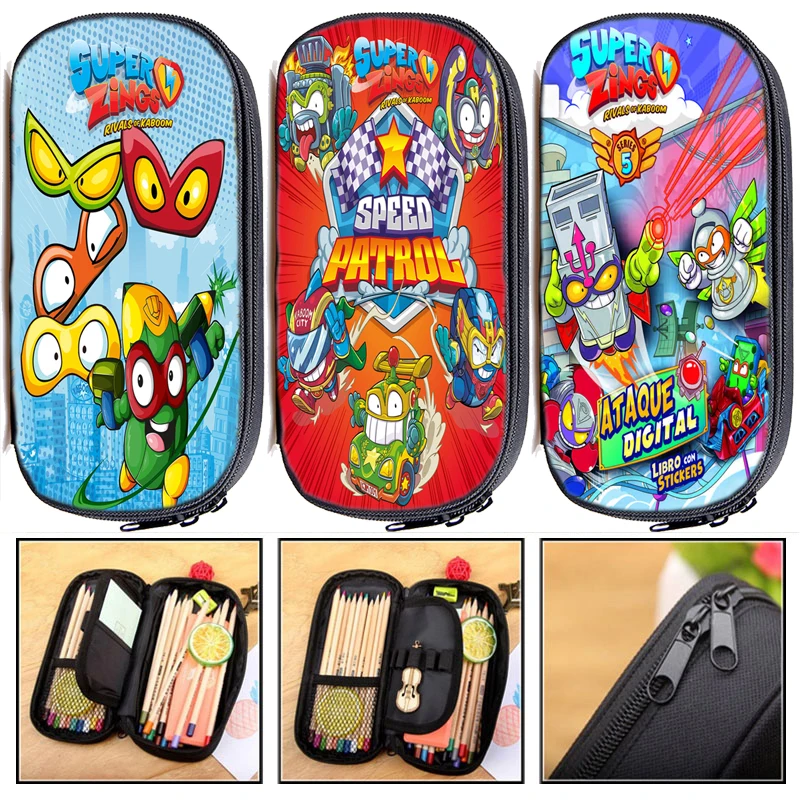 

Multifunction Super Zings Pencil Case Kids Cartoon Superzings Pencil Box Students Anime Pen Bag Children Stationery Storage Bag