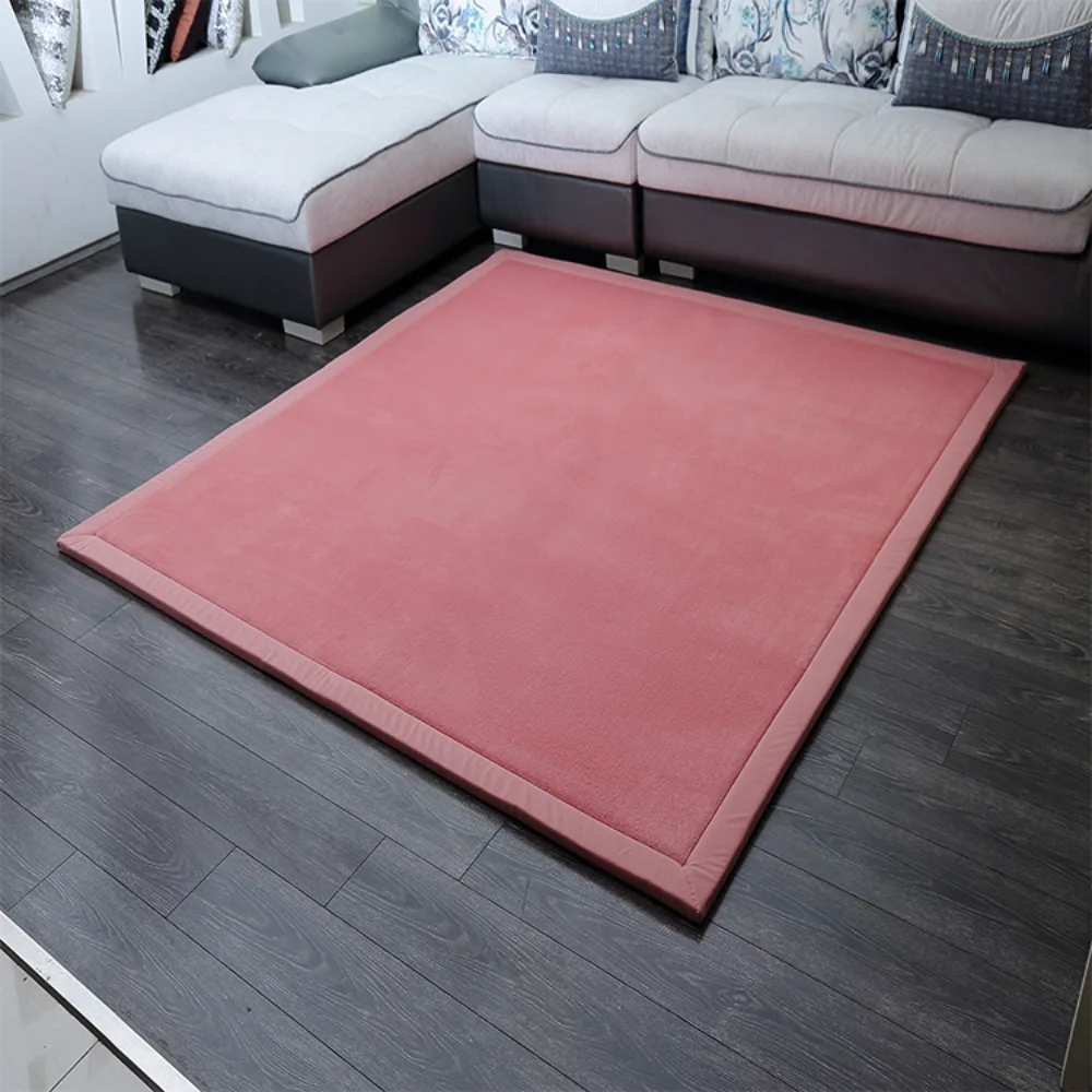 modern and simple coral velvet thickened bedroom bedside mats japanese tatami mats hallway decorative carpets free global shipping