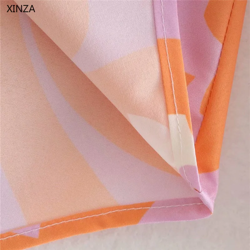 

2021 ZA Women Irregular Floral Print Summer Shirt Long Sleeve Button Up Loose Vintage Shirts Woman Fashion Elegant Blouse Top