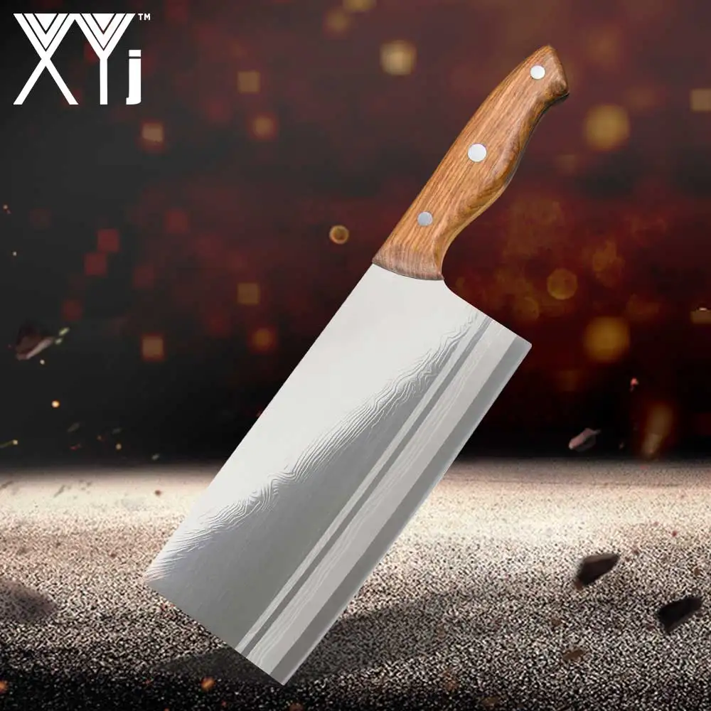XYj 7 8 дюймов нож для мясника кухонный овощной мяса из нержавеющей стали