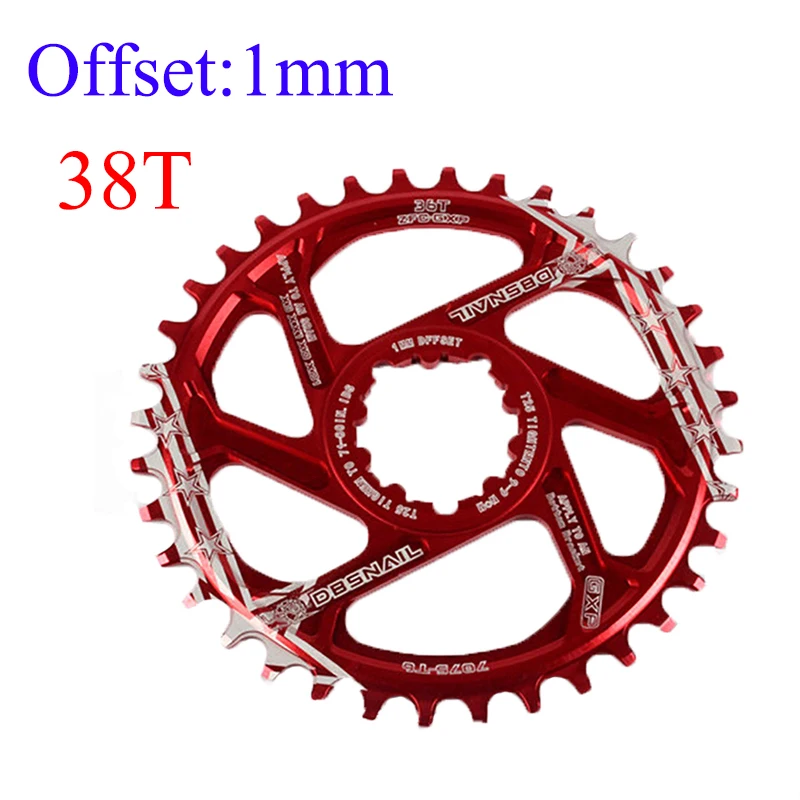 chainring 38t red BDSNAIL узкая широкая цепь MTB GXP 170 мм Кривошип дорожный велосипед горный велосипед 34-40T Fit GXP XX1 X9 XO X01 шатун Смещение 1 мм - Цвет: chainring 38t red