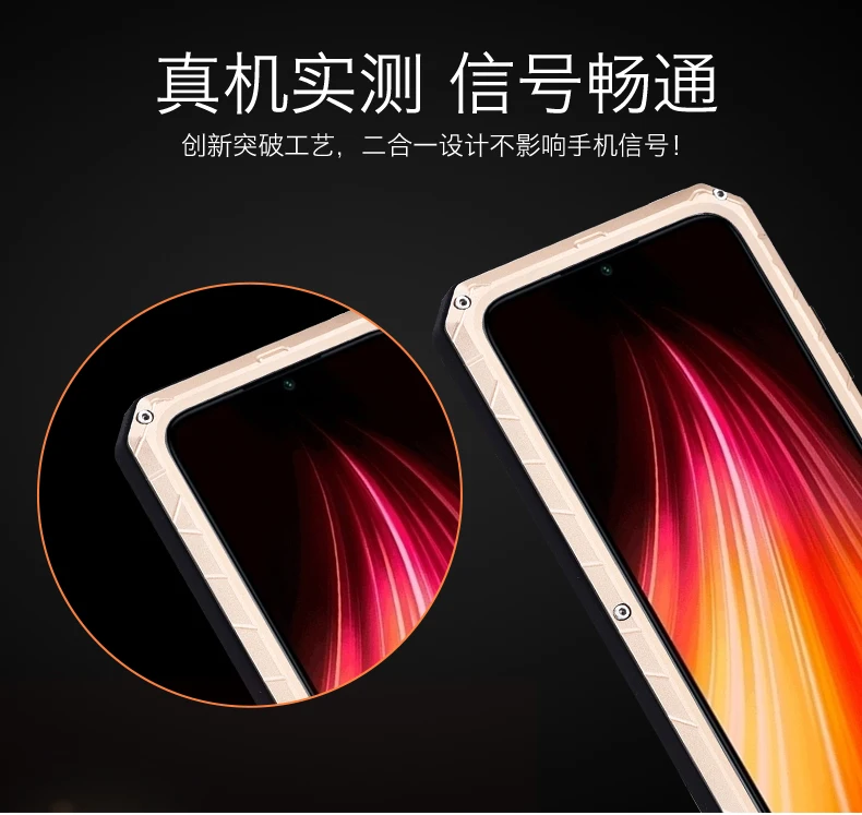 IMATCH Aluminum Metal Silicone Shockproof Case Cover For Xiaomi Redmi Note 10S 10 Pro 9S Pro Max 8 Pro 8 7 Dirt Shock Proof Case