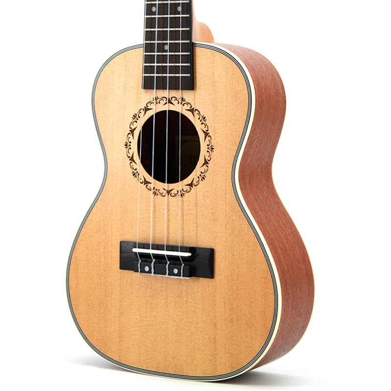 21 дюйм 4 строки ель миниатюрная гитара укулеле Сопрано Гавайская маленькая с