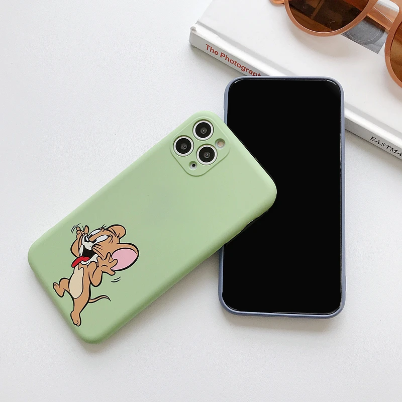 Чехол для телефона с мультяшным Джерри и Томом iPhone 11 Pro Max аниме мягкий жидкий