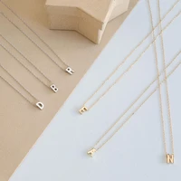 new fashion simple letter alloy necklace elegant temperament wild 26 letter women clavicle chain gold jewelry gift
