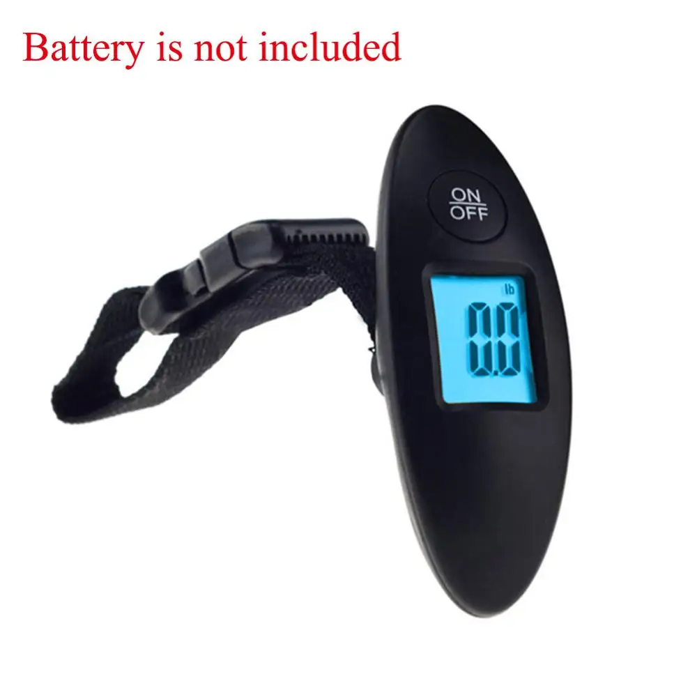 Black And Backlight 40 кг/100 г Мини ЖК-цифровые электронные весы для багажа, портативные весы для чемодана, переносная сумка для путешествий, взвешивание, крючок для рыбы, Висячие весы - Цвет: Black And Backlight