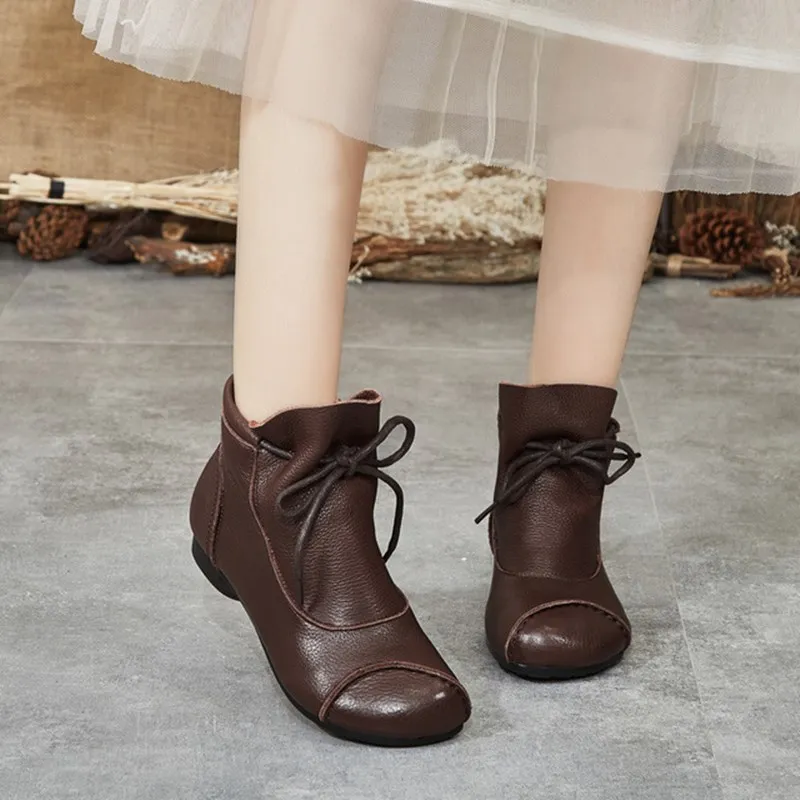 Повседневные женские ботинки в стиле ретро 2019 г. Новые зимние кожаные удобные с