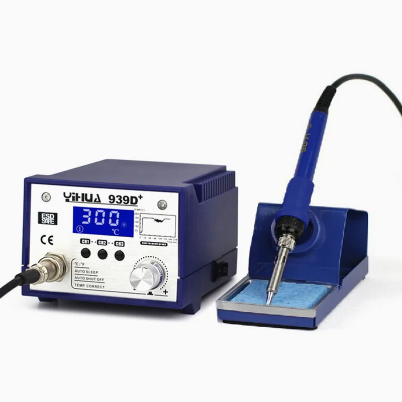YIHUA 939D Plus 75W High Power Soldering Iron Station 3 Storage Sections Alloy Panel Smart Design | Инструменты