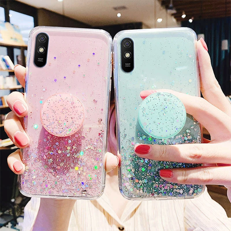 Poco F2 Pro Блестящий эпоксидный чехол для Xiaomi Redmi Note 9 8 7 9S 8T 10X K30 K20 7A мягкий из ТПУ Mi 10 9T