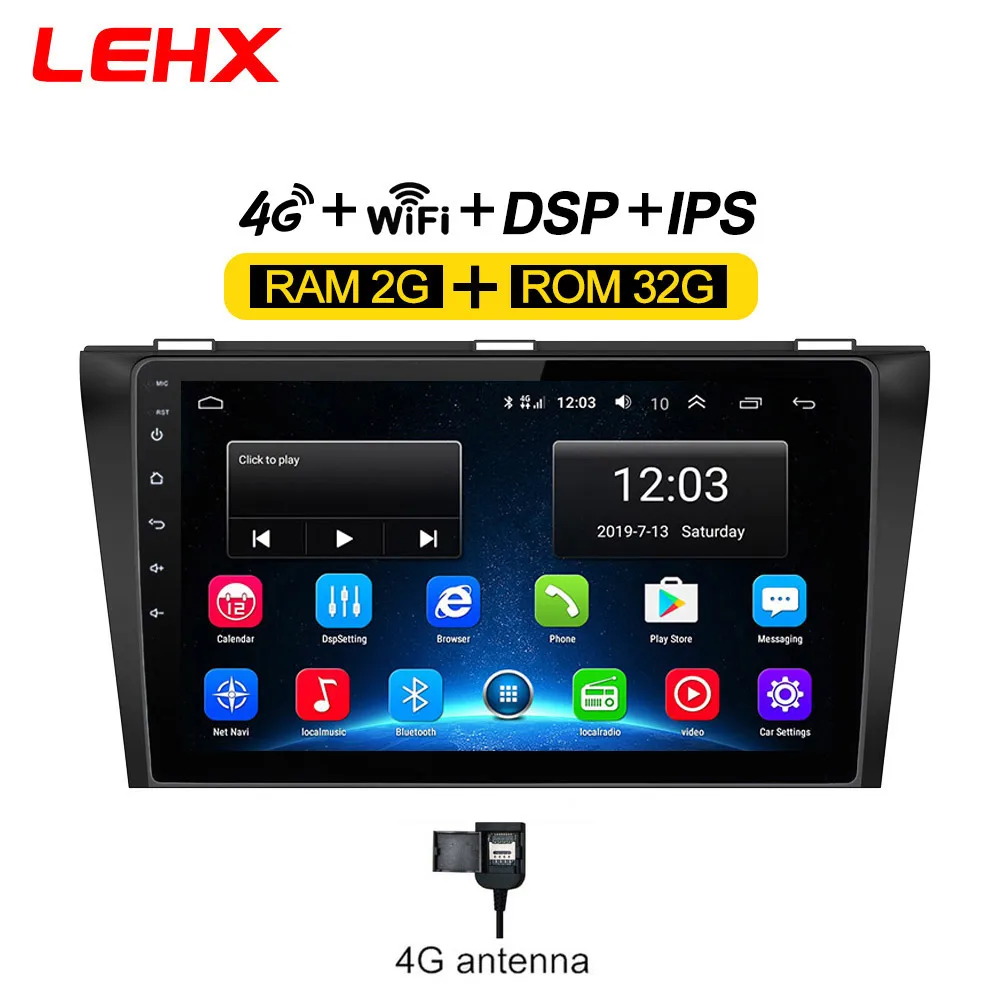 Автомобильный DVD gps android 8,1 автомобильный Радио стерео 2G 32G карта четырехъядерный 2 din Автомобильный мультимедийный плеер для Mazda 3 2004-2013 maxx axel - Цвет: M3-932-4G
