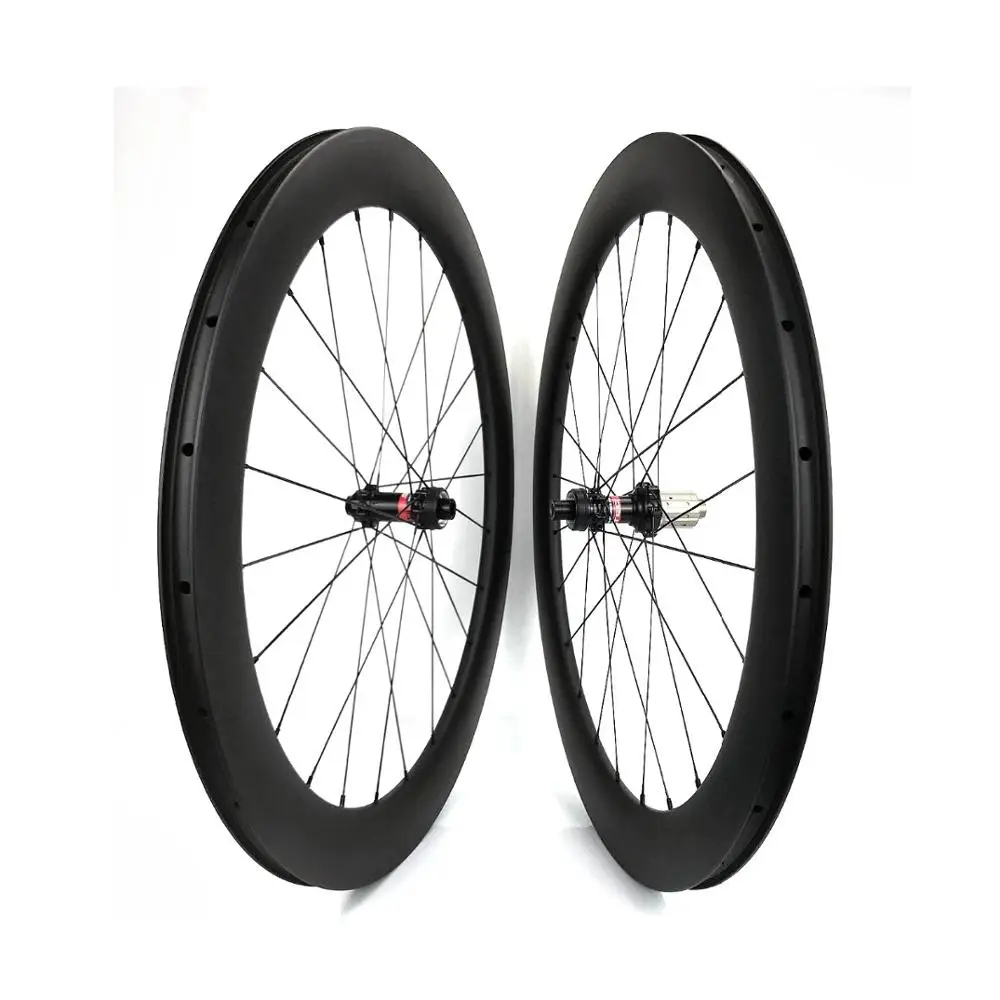 

700C 60mm depth 23mm width Carbon disc brake Bike Wheels Clincher /Tubular bicycle wheelset with novatec 411/412-CL hubs