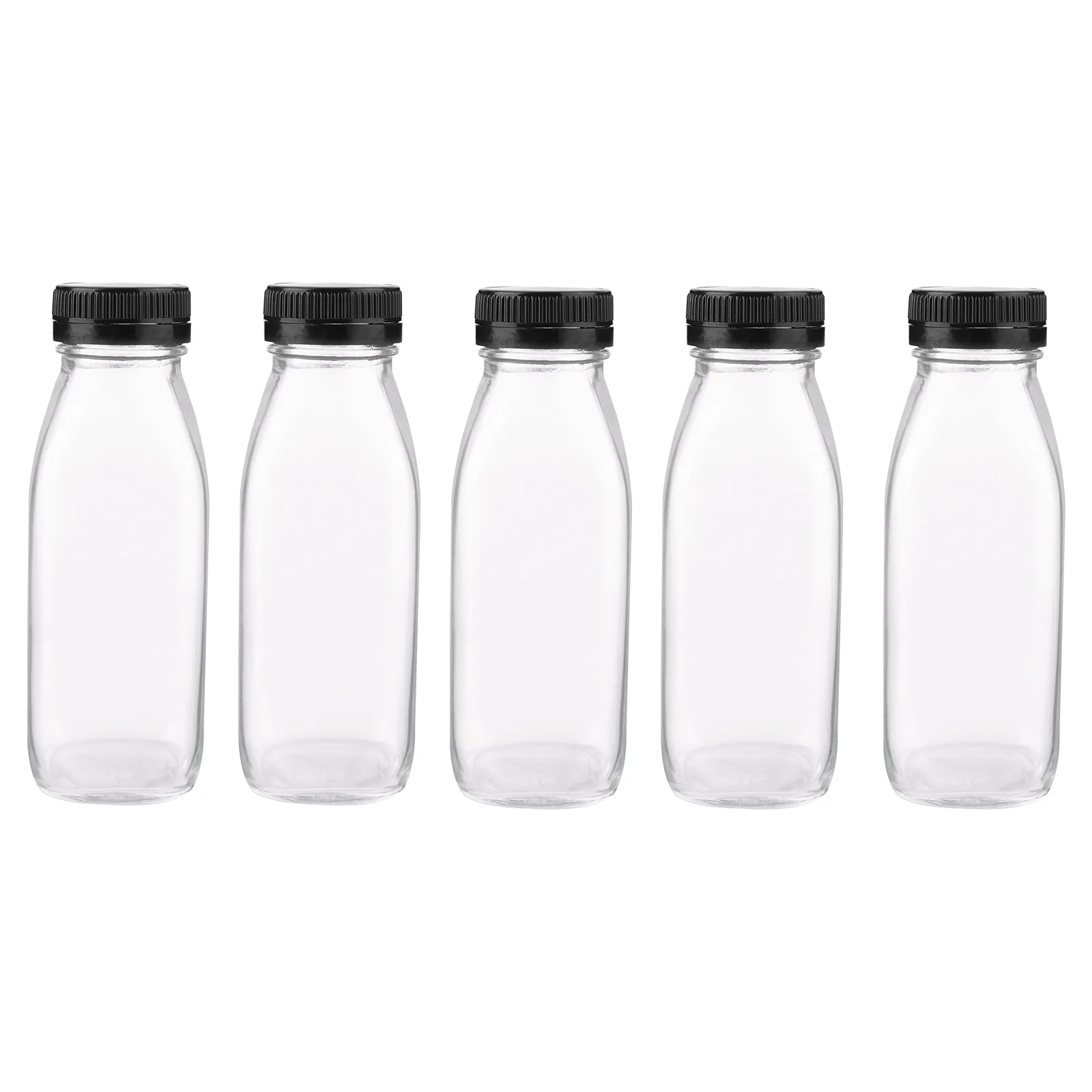 

5Pcs 300ML Transparent Storage Cans Glass Beverage Containers
