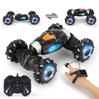 114 rc stunt car 2 4g gesture sensing lateral moves transformable double remote control stunt car high speed flash child gift