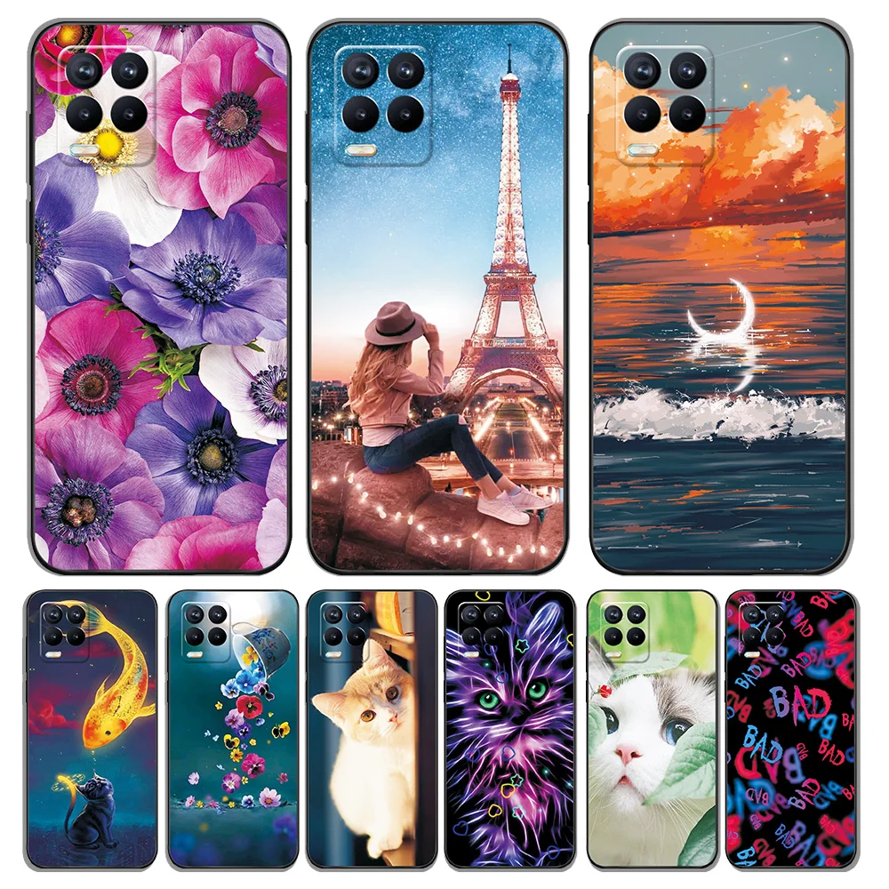 for oppo realme 8 4g case cover on realme 8 rmx3085 cool fashion coque soft phone case for realme 8 pro silicone tpu back fundas free global shipping