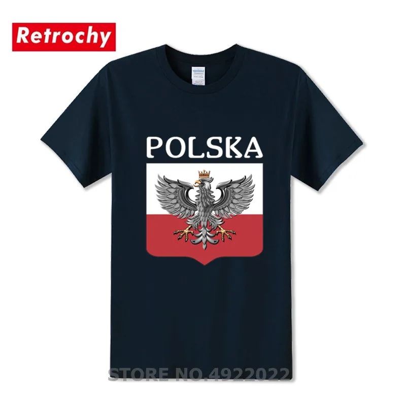 Новейшая модель Футболка Polska Awesome узор польским орлом &quotи&quot щит мужская летняя