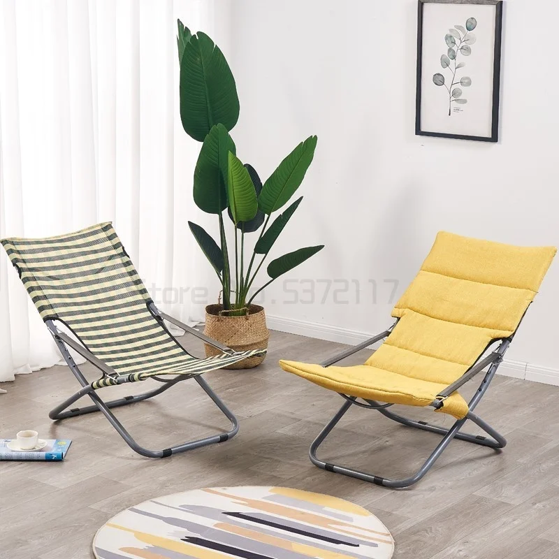 구매 런치 라운지 의자 가정용 접이식 의자 야외 레저 간단한 등받이 게으른 휴대용 의자