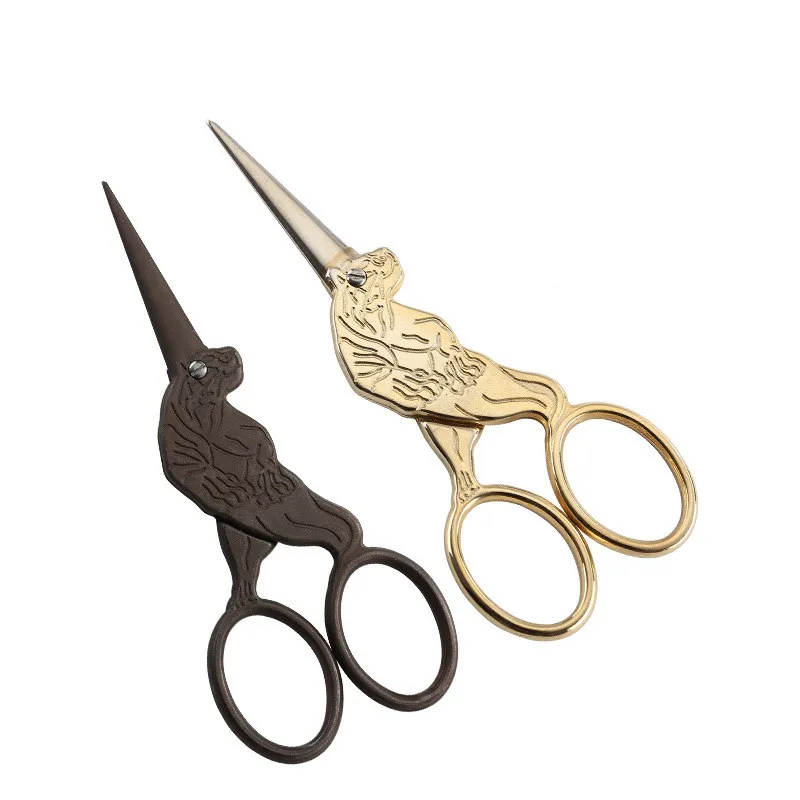 Ручные инструменты из нержавеющей стали китайские винтажные ножницы с тигром