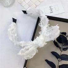 2020 New Lace Sequins Hair Bands Simple Atmosphere Bow Headbands For Women Summer Broadside Headwear (3)