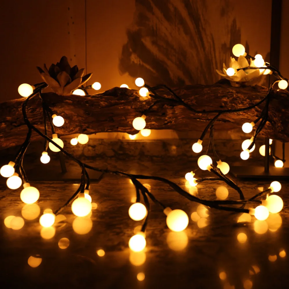 Гибкая гирлянда из ротанга 2 5 м 60 светодиодов сказочный светильник 8 режимов