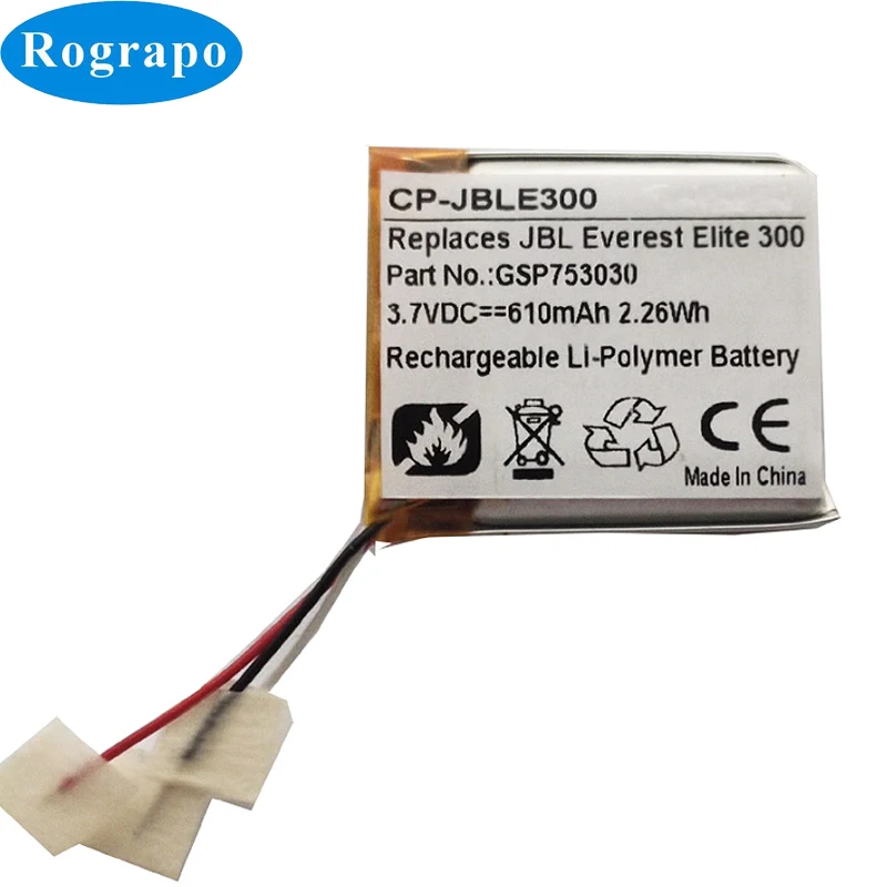 Новый литий полимерный 610mAh GSP753030 Сменный аккумулятор для JBL Everest Elite 300 E45BT DUET BT