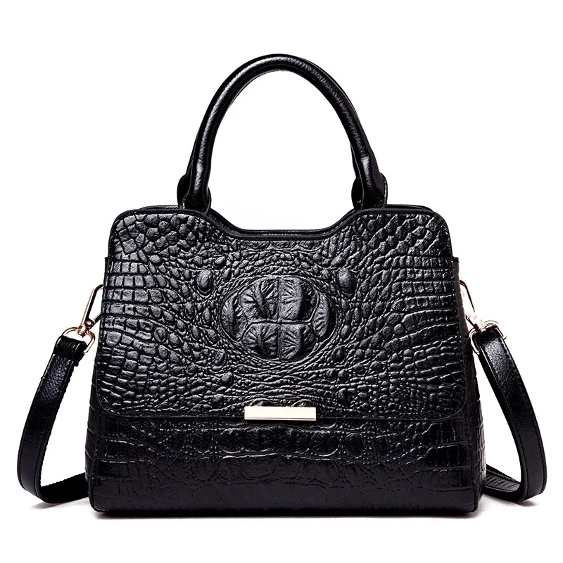 

Women New Fashion Elegant All-match Large Capacity Concise Crocodile Pattern Shoulder Bag Crossbody Bag Office Daily