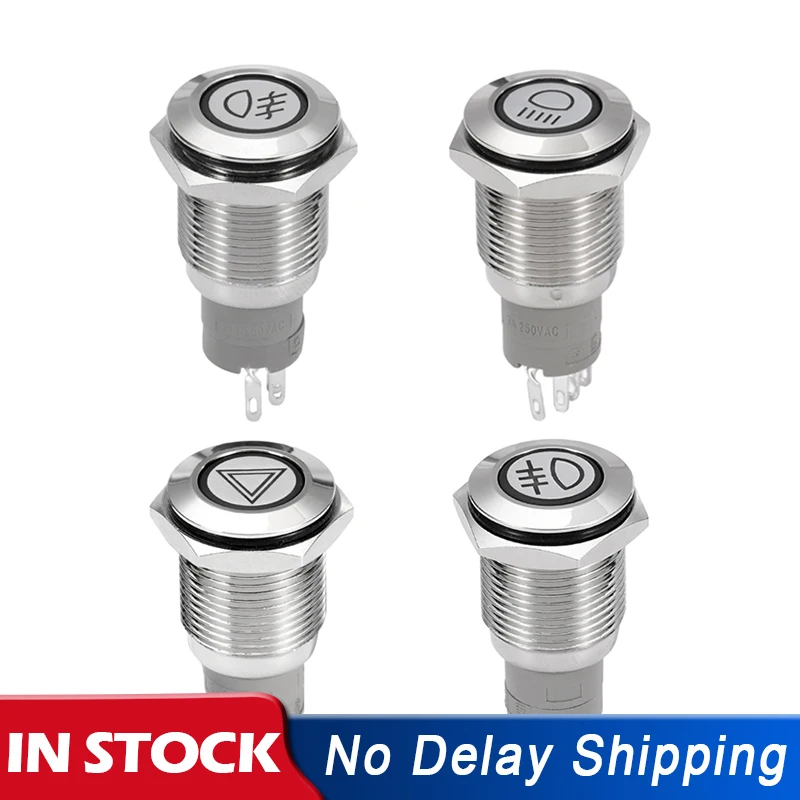 Автомобильный светодиодный металлический кнопочный переключатель 16 мм мульти