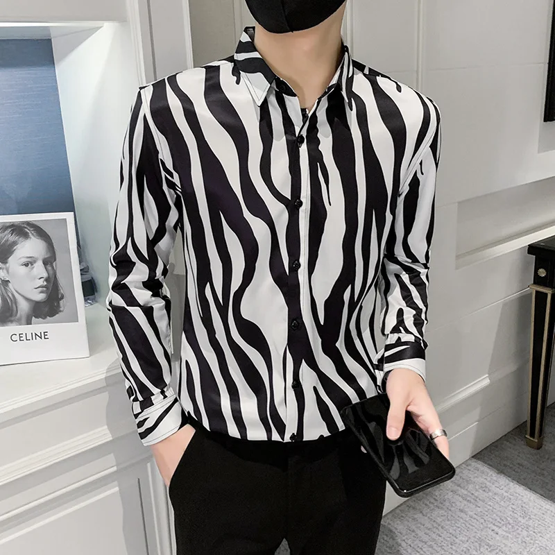 

SYUHGFA размера плюс Camisa Masculina осенние новые полосатые рубашки с длинным рукавом мужская одежда 2022 приталенные повседневные мужские рубашки