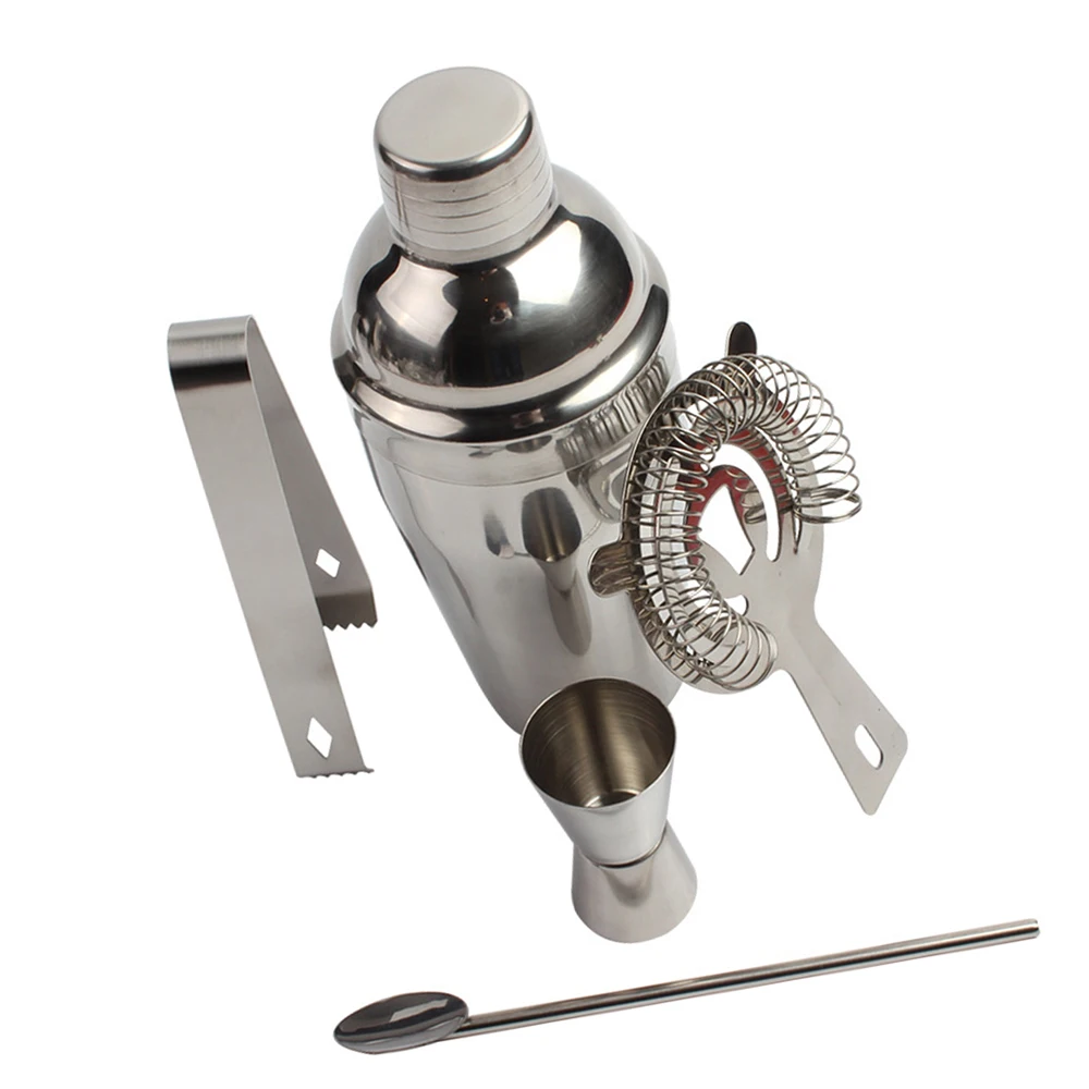 

5 Pcs/Set 550ml Stainless Steel Cocktail Shaker Mixer Drink Bartender Browser Bars Kit Liquor Wine Cocktail Hand Shaker Tools